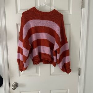 Lilac/Orange striped sweater